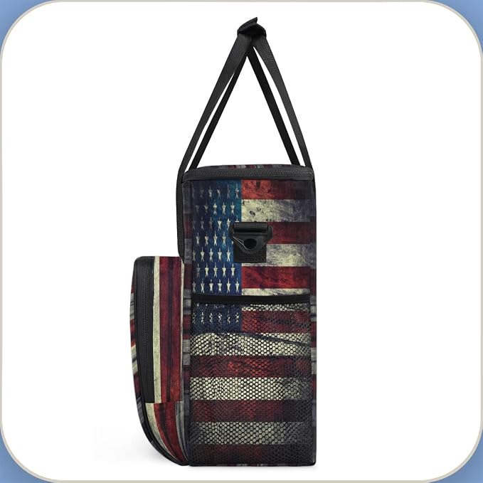 Vintage American Usa Flag Coffee Maker Carring Bag Travel Storage Tote Bag - Image 4
