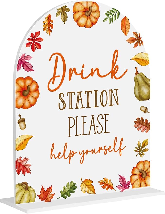 Fall Drink Bar Sign Drink Station Decor by Unknown