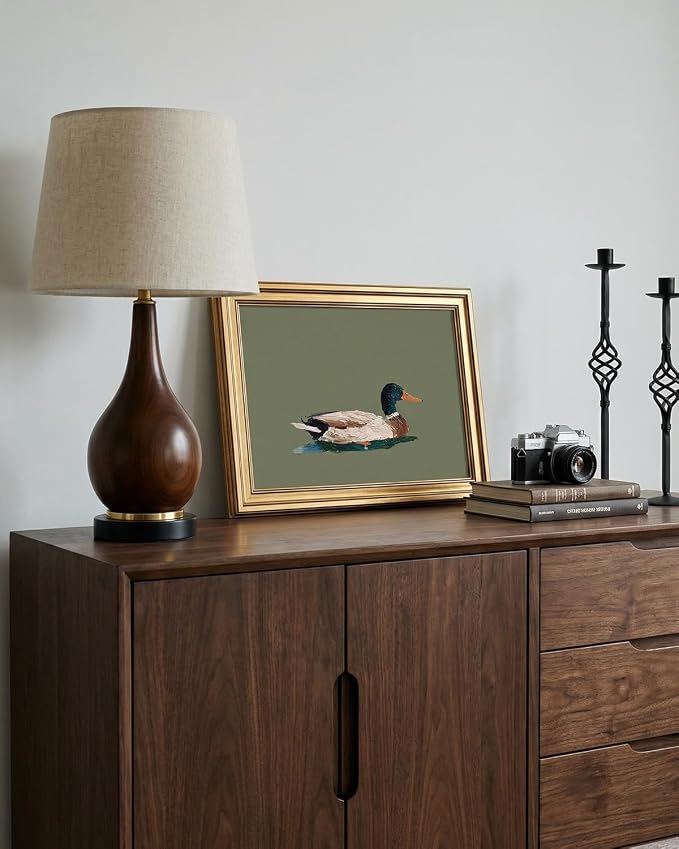 ARPEOTCY Vintage Animal Wall Art Framed, Duck Oil Painting Illustration - Image 2