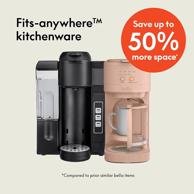 BELLA VersaBrew 2-in1 Coffee Maker, K-Cup compatible, Brew 3 Sizes Carafes & - Image 2