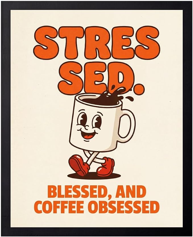 Lawrence Williams Designs Stressed Blessed and Coffee Obsessed Poster by LawrenceWilliamsDesigns