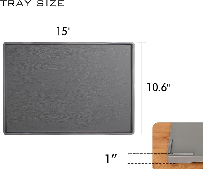 Large Gray Serving Tray for Gathering Small Items | Serving Accessory, Perfume - Image 6