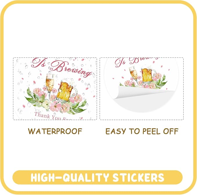 50pcs Coffee Brewing Stickers, Beer Thank You Stickers Labels - Image 3