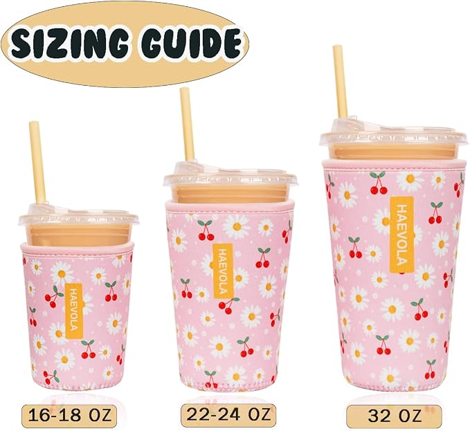 Reusable Insulated Neoprene Iced Coffee Cup Sleeve, Durable Drink Sleeve - Image 5