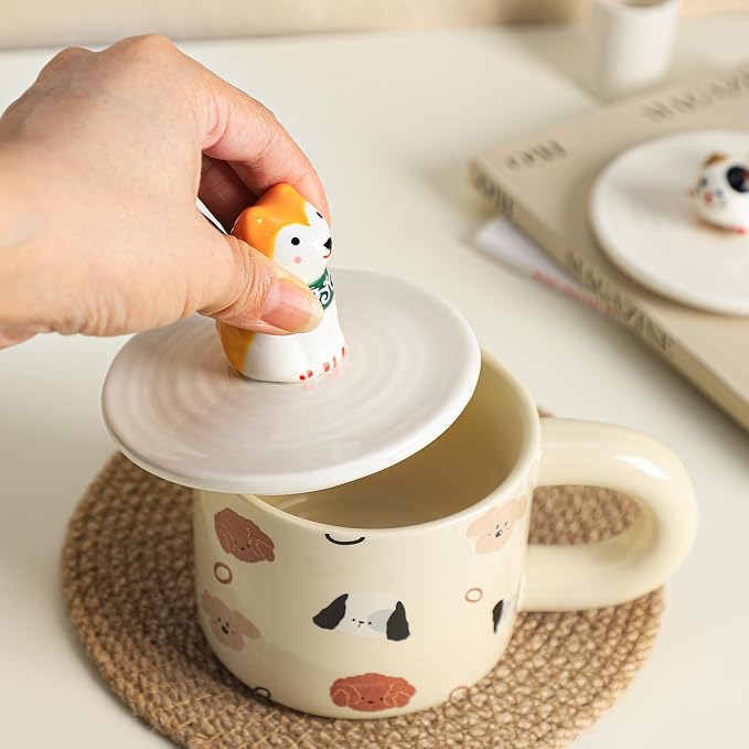 Sizikato 2pcs Porcelain Mug Lid, 4 Inch Ceramic Cup Lid - Image 6