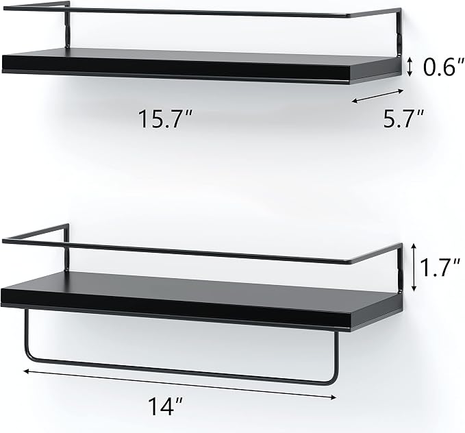 Shario Black Floating Shelves - Image 3
