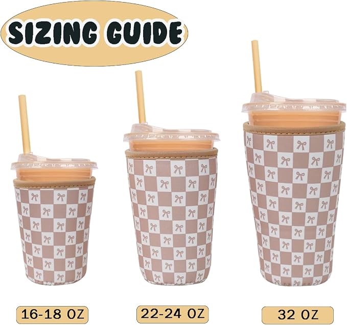 Reusable Insulated Neoprene Iced Coffee Cup Sleeve, Durable Drink Sleeve - Image 5