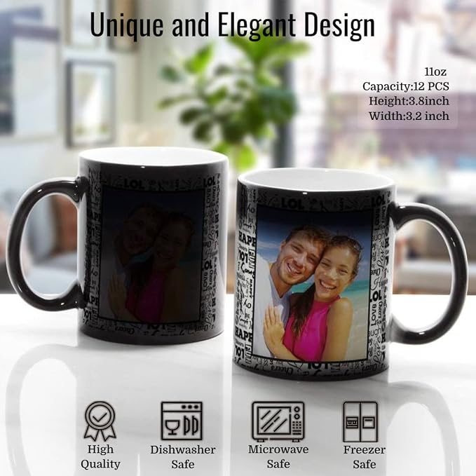 TANGLONG Color Changing Coffee Mugs 11oz Sublimation Mugs Magic Mug Heat - Image 3