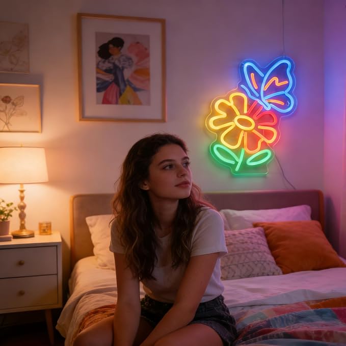 Flower and Butterfly Neon Sign - Image 5