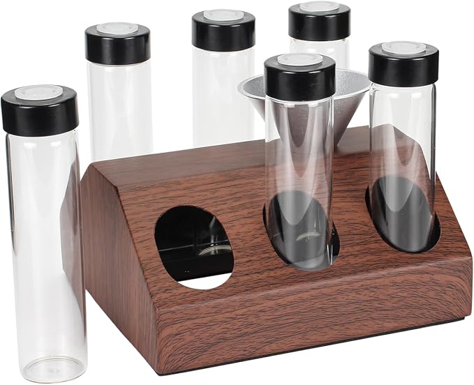 DIBTSA Coffee Bean Cellars, 6 Single Dose Espresso Beans Storage Container Tubes - Image 8