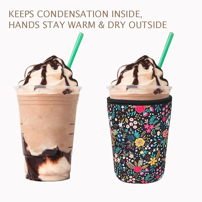 Reusable Insulated Neoprene Iced Coffee Cup Sleeve, Durable Drink Sleeve - Image 6