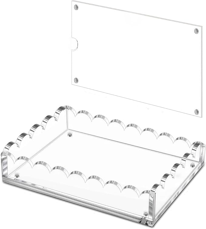 9"x6"x2" Scalloped Acrylic Tray by Unknown