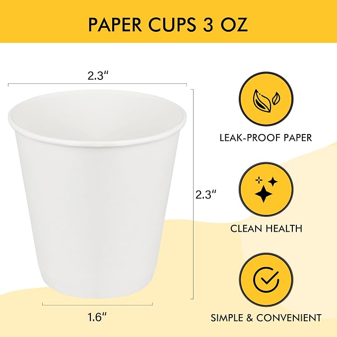 RACETOP 300 Pack Paper Cups 3 oz, Bathroom Cups 3 oz, Disposable Bathroom Paper - Image 2