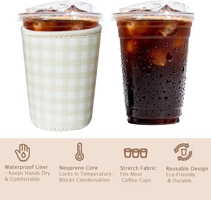Reusable Insulated Sleeve for Iced Coffee Cup, Beverage Holder for Iced Coffee - Image 6