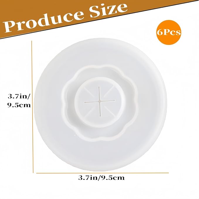 6 Pcs Cross shaped silicone cup lid, Transparent Cup Lid - Image 3