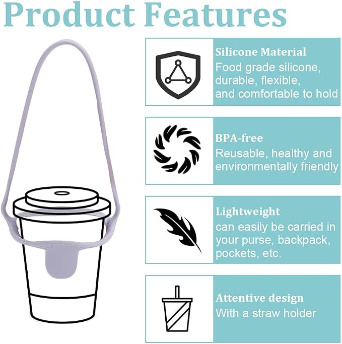 4 Pcs Coffee Cup Carrier, Mixed Color Portable Drink Carrier Takeout Cup Holder - Image 4