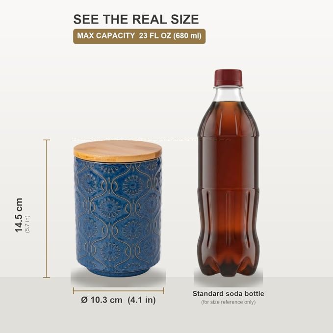 TEATALK Embossed Ceramic Canister, Stylish Airtight Storage - Image 9