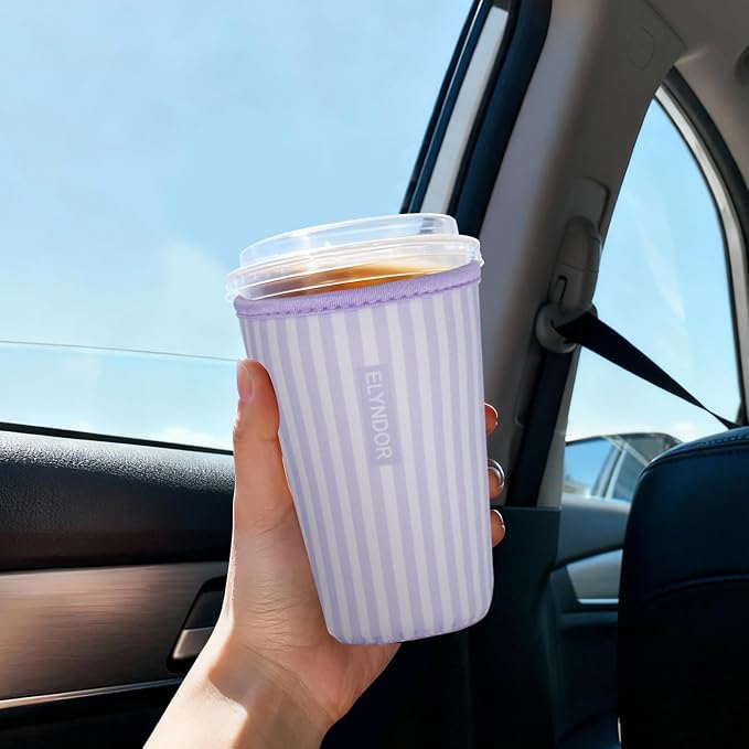 Reusable Insulated Sleeve for Iced Coffee Cup, Beverage Holder for Iced Coffee - Image 3