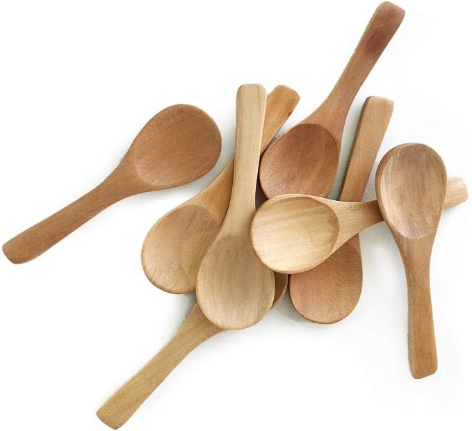20 Pack 3.5'' Mini Wooden Spoons, Tiny Teaspoon by Yueiehe
