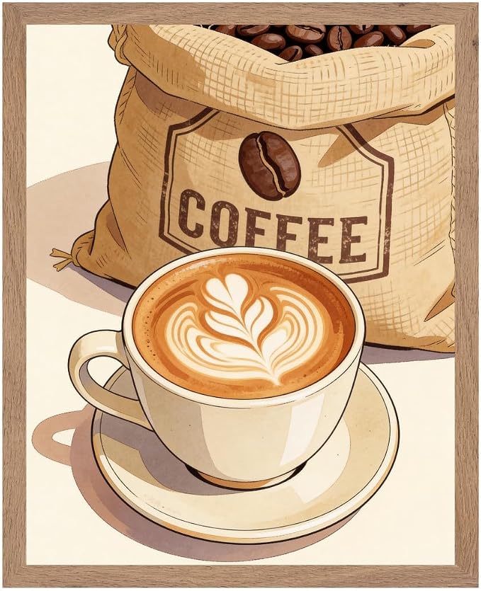 Lawrence Williams Designs Latte Coffee Beans Poster by LawrenceWilliamsDesigns