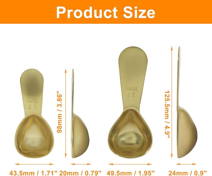 2Pcs Stainless Steel Coffee Scoop, Short Handles Coffee Spoons, Ergonomics - Image 4