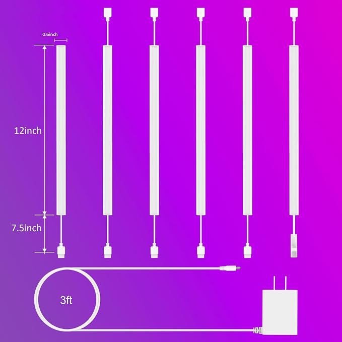 Benreom 6 Pcs RGB Under Cabinet Lights Kit, Smart App and Remote Control Under - Image 6