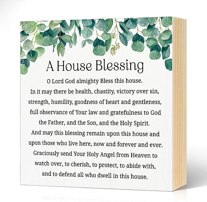 A House Blessing Wood Block Plaque Box Sign by Unknown