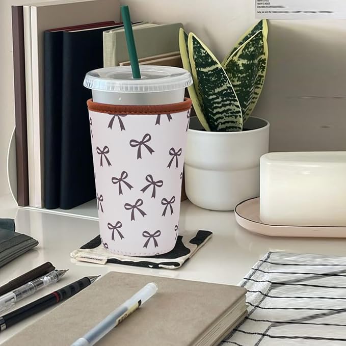 Reusable Insulated Neoprene Iced Coffee Cup Sleeve, Durable Drink Sleeve - Image 3