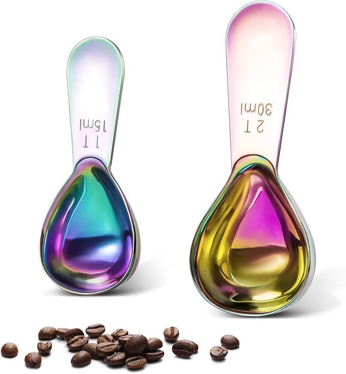 Safring Stainless steel coffee scoop 2-piece set durable Tablespoon, ergonomic by Safring