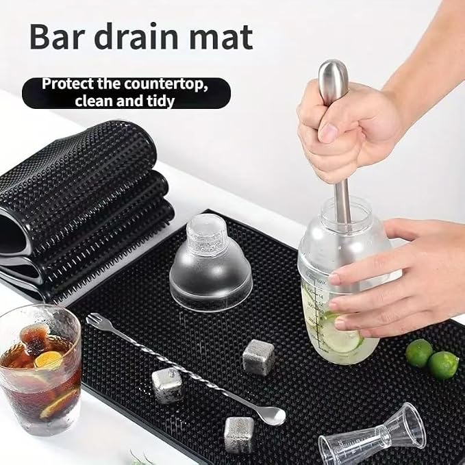 WANGCHAO Bar Mat Set - 8mm Thick Anti-Skid Non-Toxic Rubber Bar Mat - Image 4