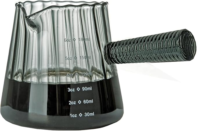FANTESTICRYAN 6OZ Measuring Cup, Ribbed Borosilicate Glass Espresso Cup by FANTESTICRYAN