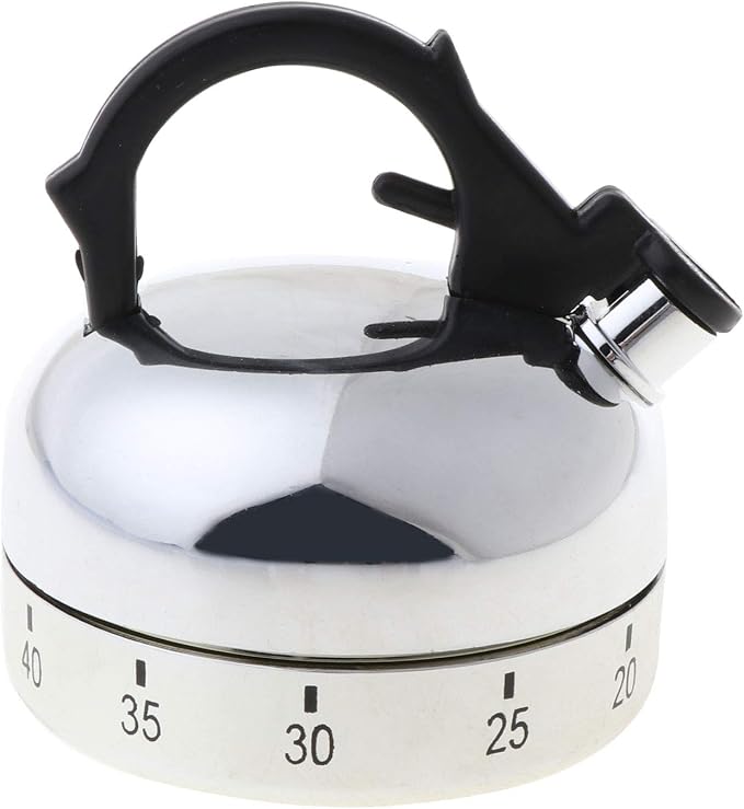 Teapot Shaped Kitchen Timer 60 Minute Mechanical Countdown Cooking Alarm - Image 3