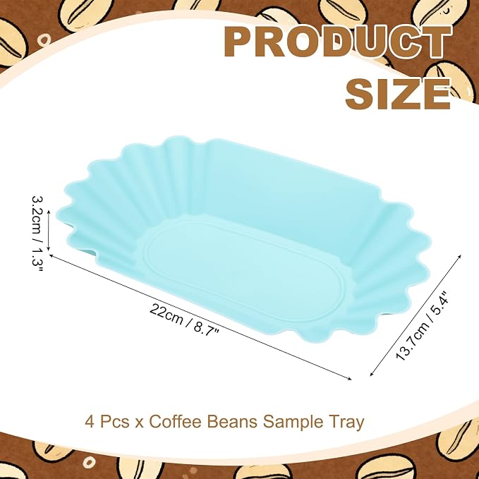 uxcell 4Pcs Coffee Beans Sample Tray, 450g Coffee Beans Display Dish Reusable - Image 2