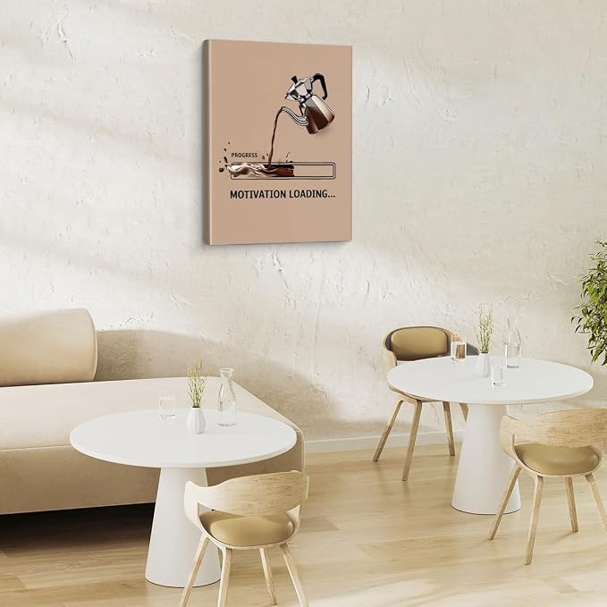 Funny Coffee Bar Wall Art Print Humor Motivation Loading Poster Painting Coffee - Image 5