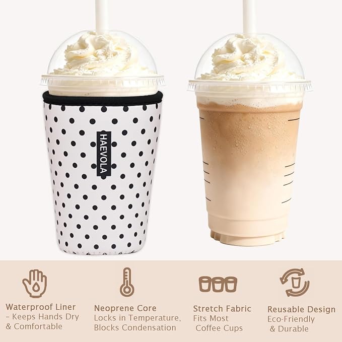 Reusable Insulated Neoprene Iced Coffee Cup Sleeve, Durable Drink Sleeve - Image 6