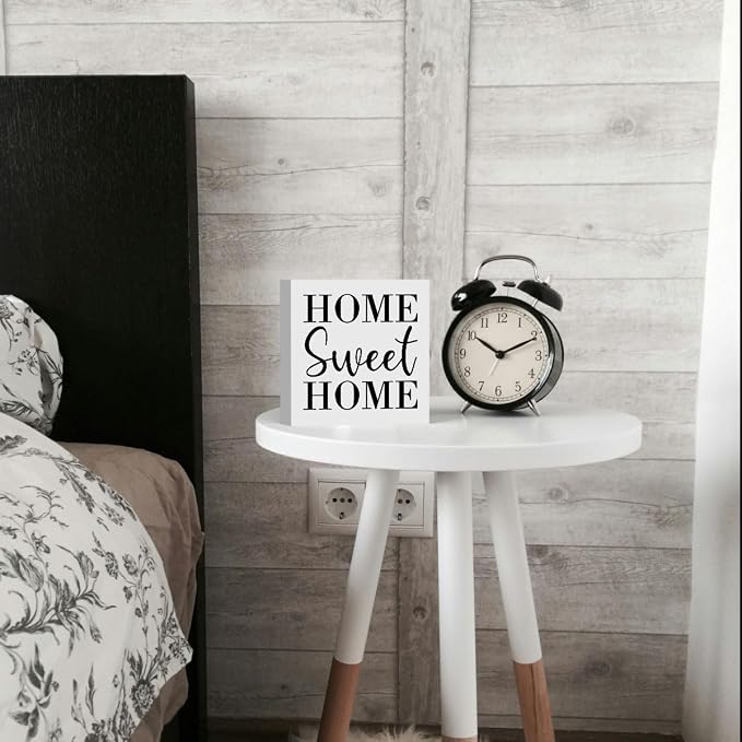 Home Sweet Home Rustic Farmhouse Style Wood Sign Art 5 x 5 Inch Wooden Box - Image 5