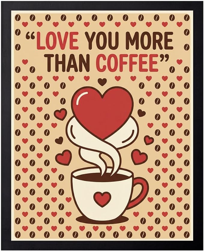 Lawrence Williams Designs Love You More Than Coffee Poster by LawrenceWilliamsDesigns