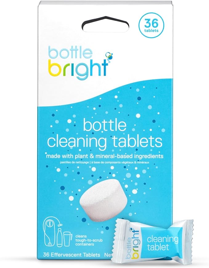 Bottle Bright Cleaning Tablets 12, Thermos | Removes Coffee Tea Stains by BOTTLEBRIGHT