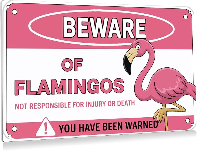 BEASTZHENG Flamingo Metal Tin Sign Pink Flamingo Gifts by BEASTZHENG