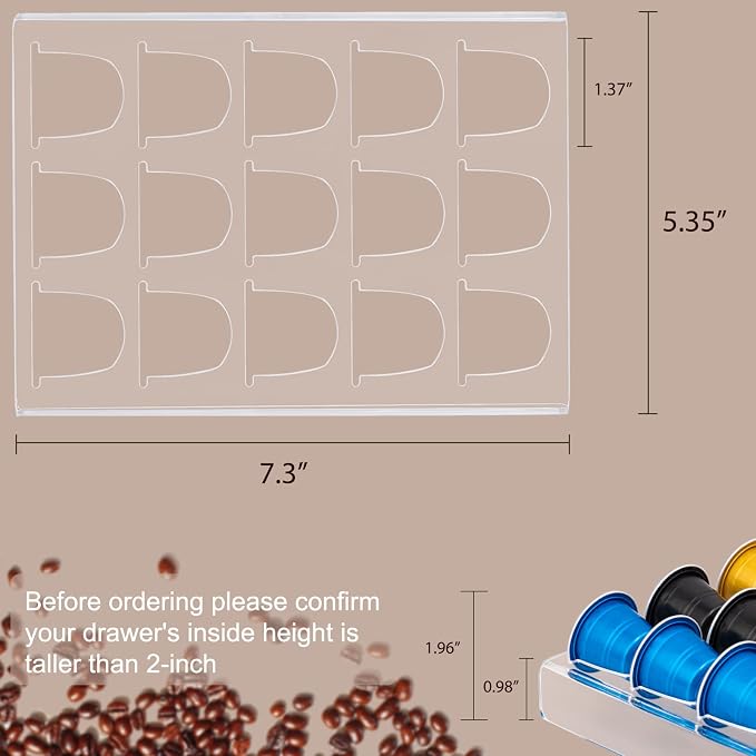 SUMERFLOS 2 Pack Acrylic Clear Coffee Pod Holder Organizer Tray, Coffee Pod - Image 2