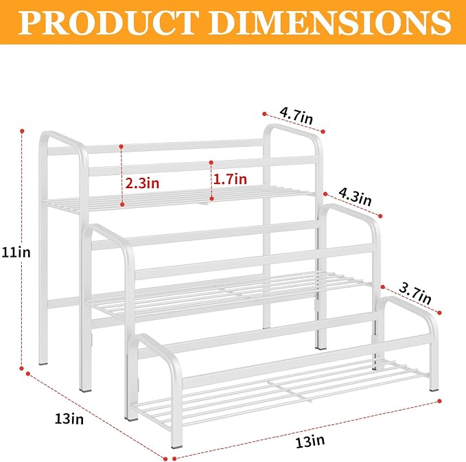 DTUQYX Coffee Syrup Organizer 3-Tier, 12 Bottles Capacity Coffee Syrup Rack - Image 2