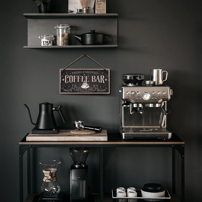 Heuhuww Freshly Brewed Coffee Bar Sign 6"x12" Retro Plaques - Image 3