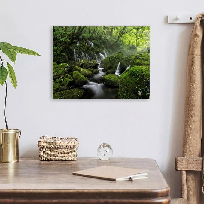 Waterfall Canvas Wall Art for Living Room Nature Forest Picture Wall Decor - Image 3