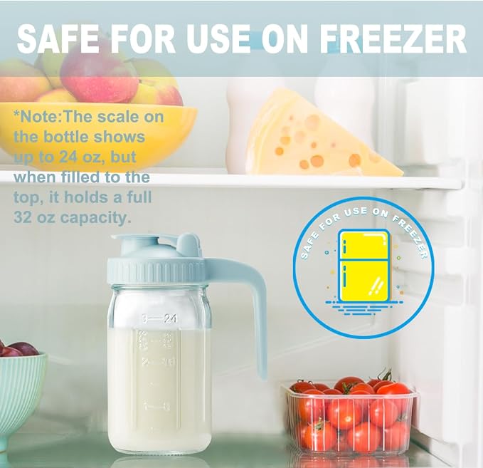 32oz Glass Pitcher with Lid & V-shaped Pour Spout - Image 2