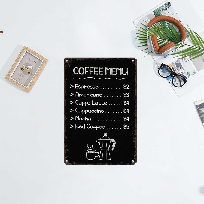 Vintage Signs Poster Metal Wall Art Coffee Menu Chalkboard - Image 4