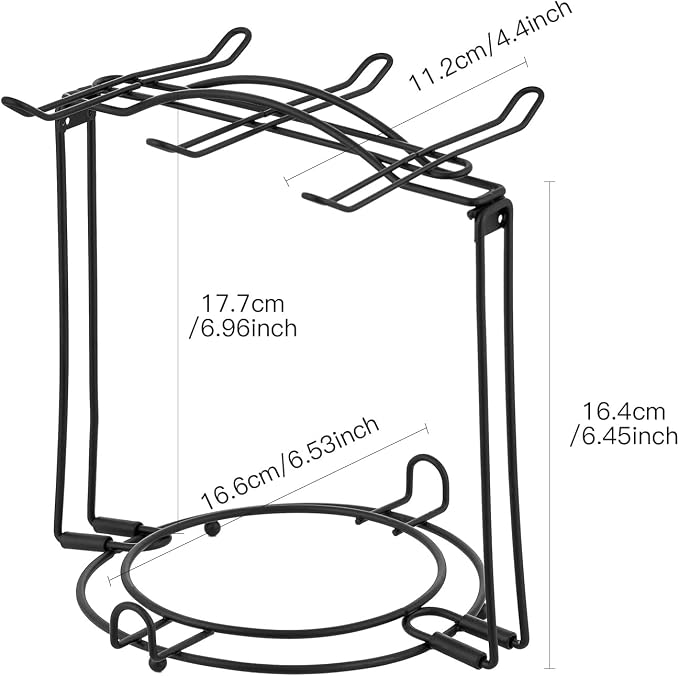Tea Cup Holder, Coffee Cups and Saucers Display Stand, Metal Foldable Storage - Image 2