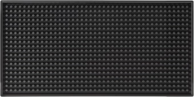 Bar Mats 6"x12" 1 Pack Small Black, Countertop Coffee Mat by Professionallyfocused