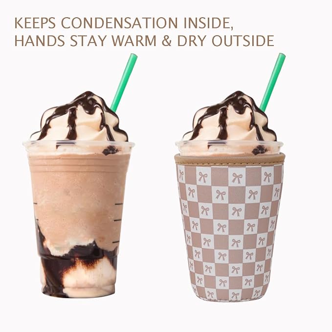Reusable Insulated Neoprene Iced Coffee Cup Sleeve, Durable Drink Sleeve - Image 6