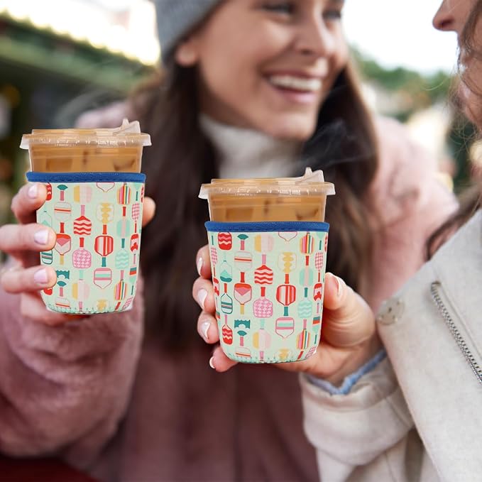 Reusable 3-Pack Iced Coffee Cup Sleeve, Insulated Neoprene, Beverage Holder - Image 3