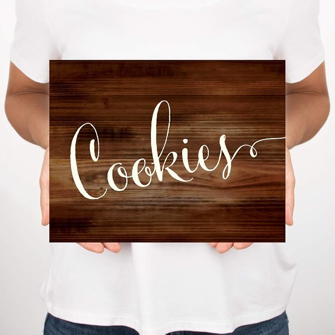 Andaz Press Wedding Party Signs, Rustic Wood Print, 8.5x11-inch, Cookies - Image 3